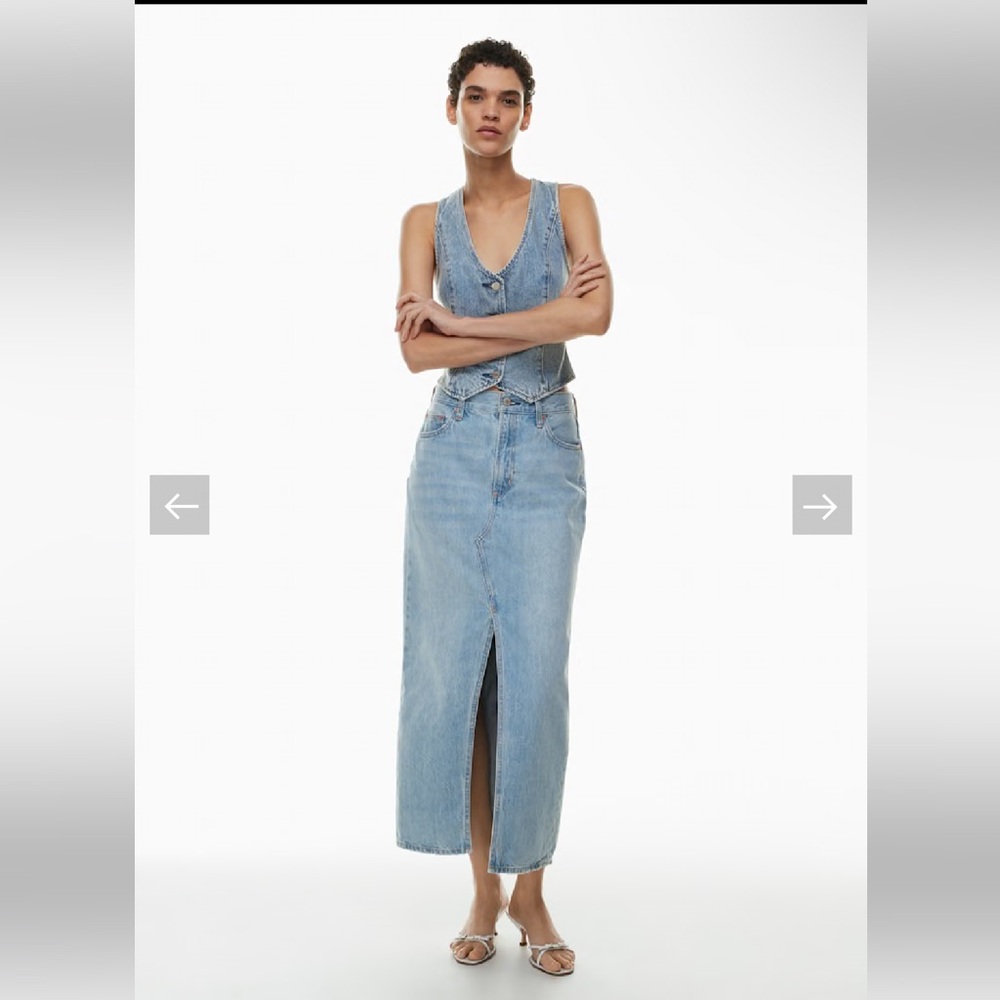 Denim Forum The '90s Vintage Maxi Denim Skirt